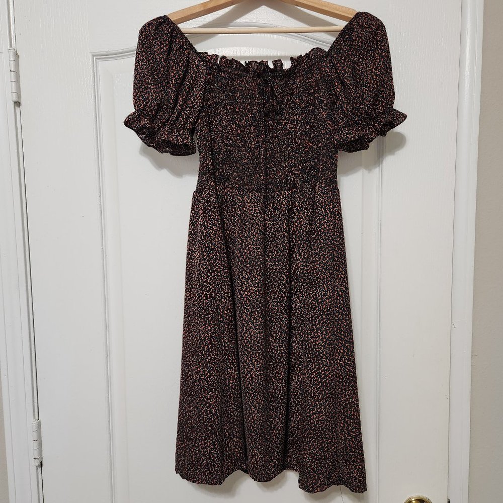 Summer Dress Bought in Korea - black with red rose floral print